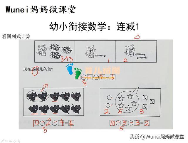 幼小衔接数学：连减，用自己的话表达图意，从抽象思维到形象思维