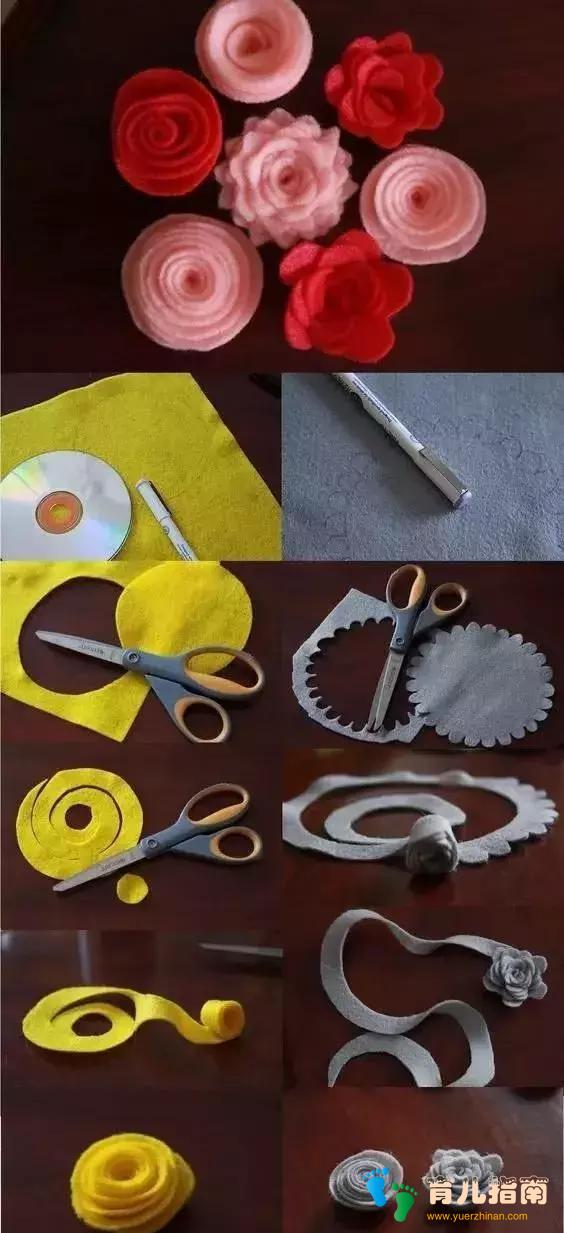 幼儿园手工制作 | 幼师常用的不织布手工花，孩子简单容易学