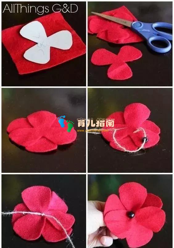 幼儿园手工制作 | 幼师常用的不织布手工花，孩子简单容易学