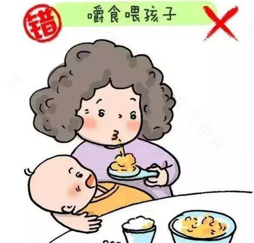 妈妈把食物嚼碎后喂宝宝好不好