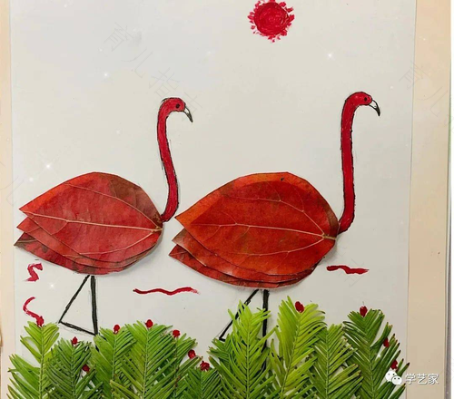 用树叶做的创意画