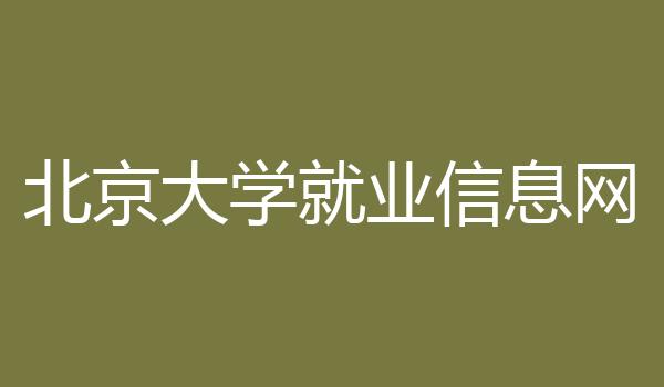 北京大学就业信息网