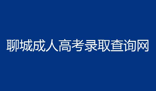 聊城成人高考录取查询网
