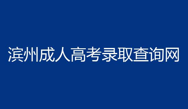 滨州成人高考录取查询网