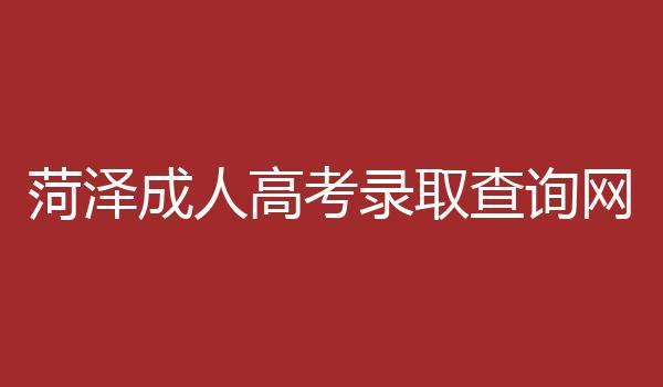 菏泽成人高考录取查询网