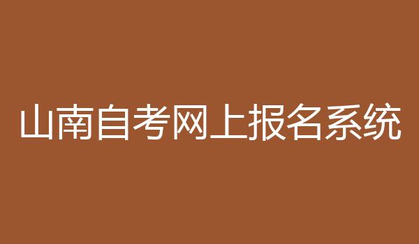 山南自考网上报名系统