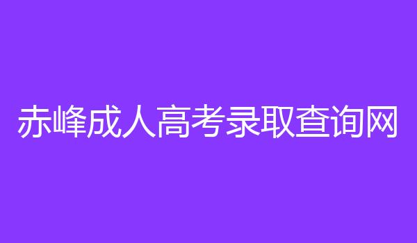 赤峰成人高考录取查询网