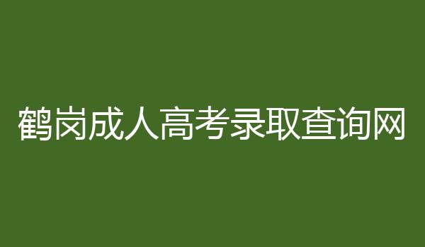 鹤岗成人高考录取查询网