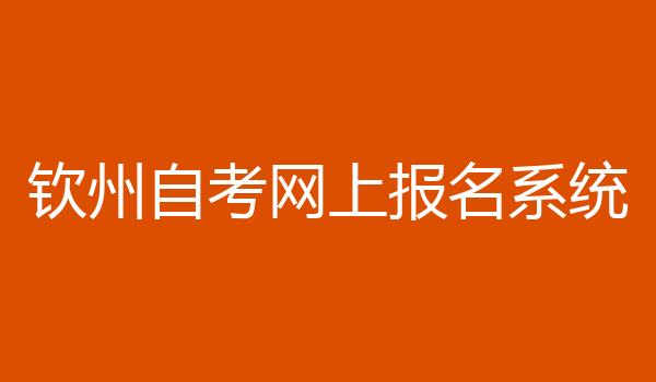 钦州自考网上报名系统