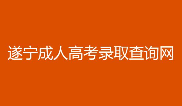 遂宁成人高考录取查询网