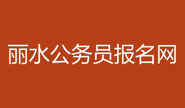 丽水公务员报名网
