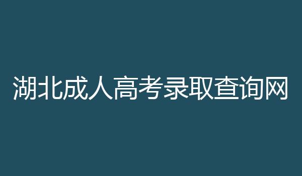 湖北成人高考录取查询网