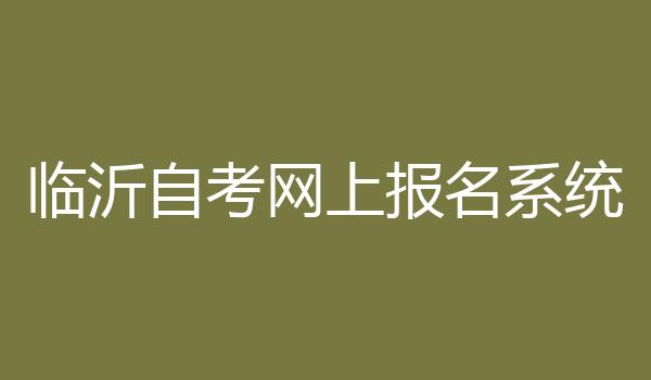 临沂自考网上报名系统