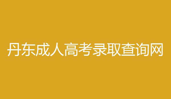 丹东成人高考录取查询网