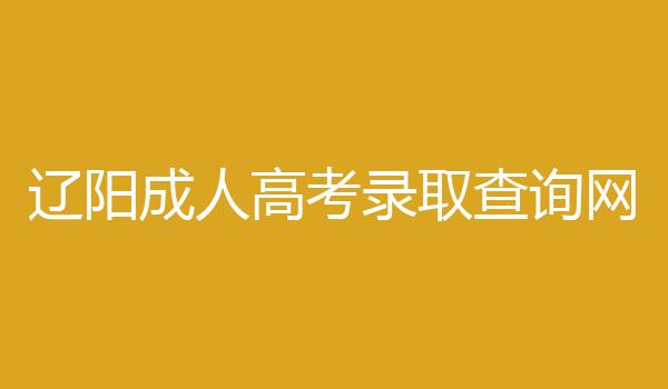 辽阳成人高考录取查询网
