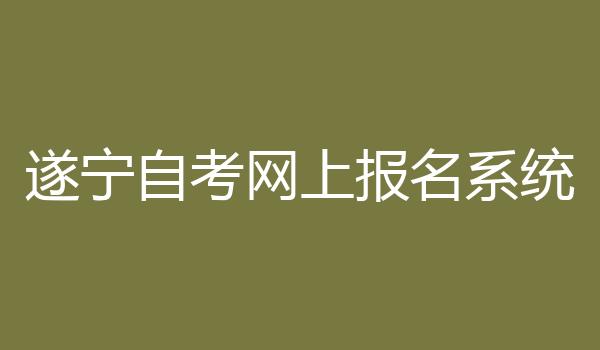 遂宁自考网上报名系统