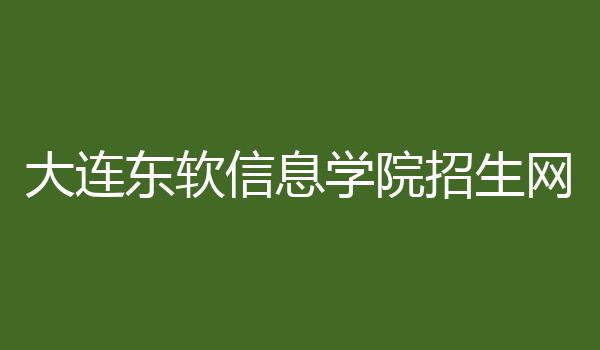 大连东软信息学院招生网