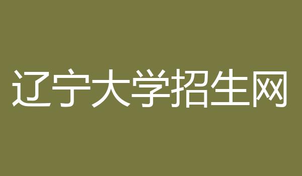 辽宁大学招生网