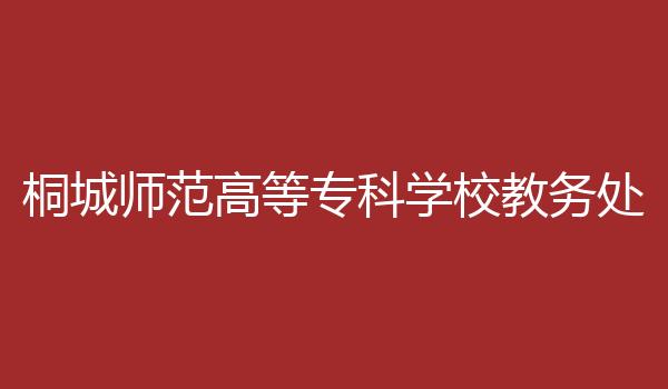 桐城师范高等专科学校教务处