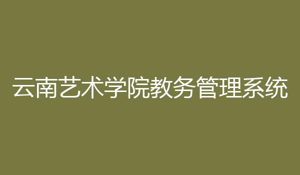 云南艺术学院教务管理系统