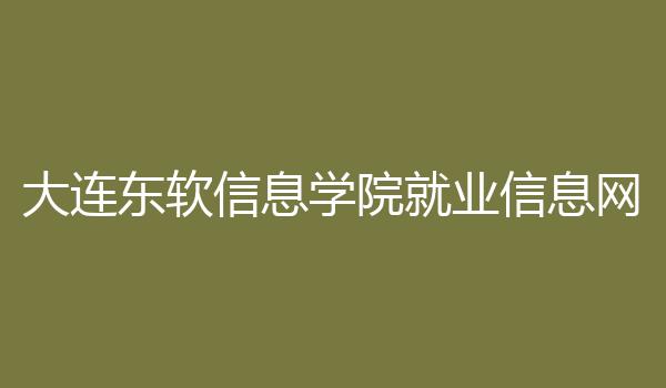 大连东软信息学院就业信息网