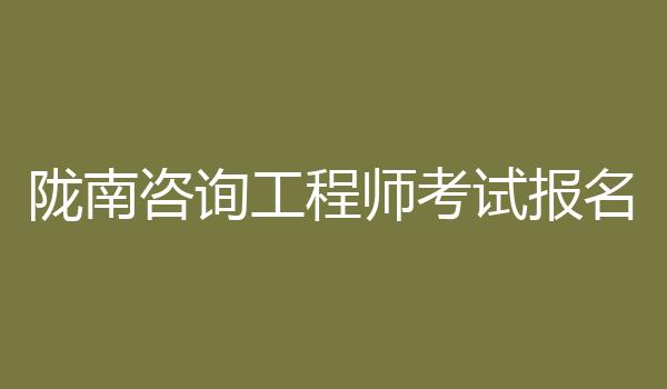 陇南咨询工程师考试报名