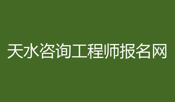 天水咨询工程师报名网