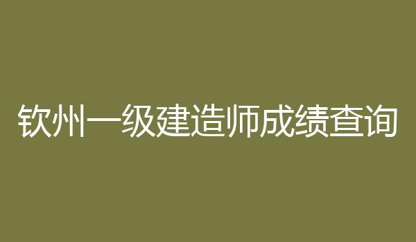钦州一级建造师成绩查询