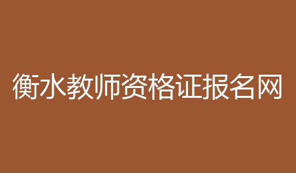 衡水教师资格证报名网