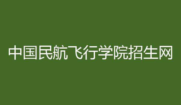 中国民航飞行学院招生网