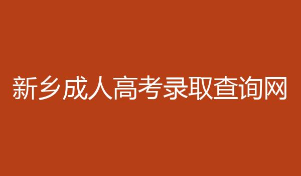 新乡成人高考录取查询网