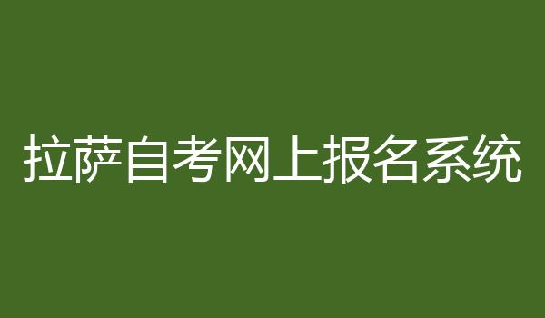 拉萨自考网上报名系统
