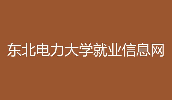 东北电力大学就业信息网